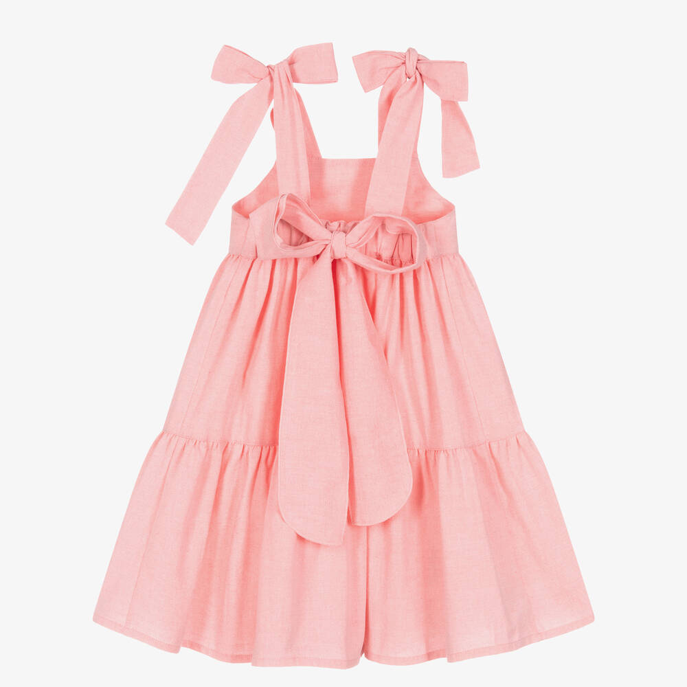 في كلودينغ-فستان قطن بطبقات لون زهري | Childrensalon Outlet