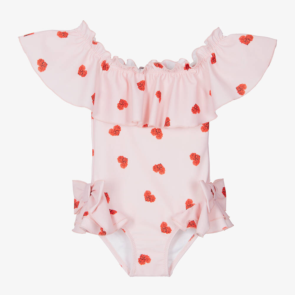 Phi Clothing-مايّو بطبعة قلوب لون زهري فاتح للبنات | Childrensalon Outlet