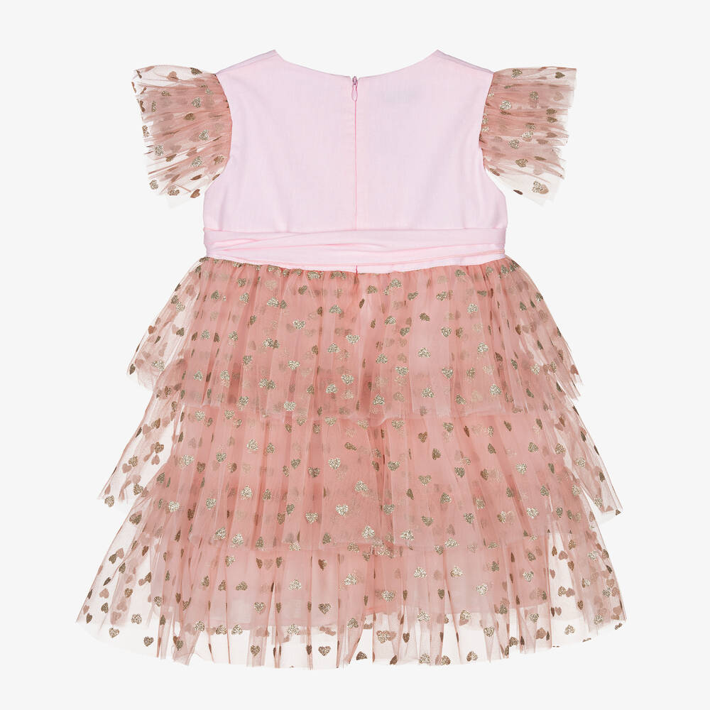 Phi Clothing-Girls Pink Hearts Tulle Dress | Childrensalon Outlet