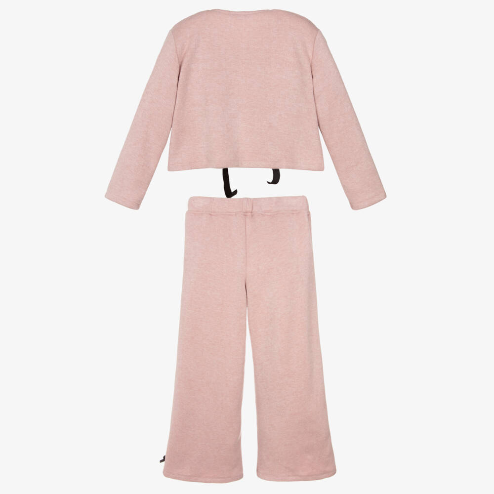 Phi Clothing-Girls Pink Knit Trousers Set | Childrensalon Outlet