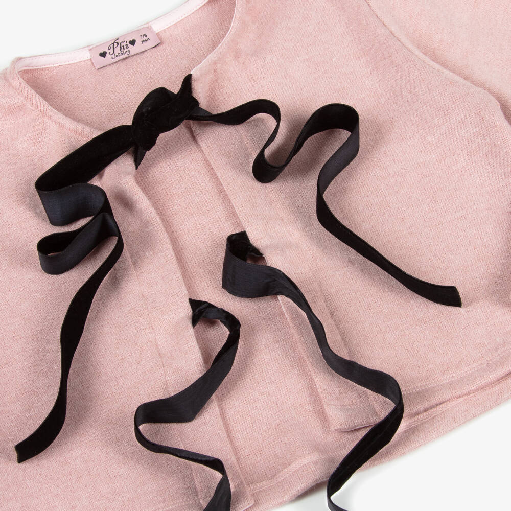 Phi Clothing-Розовый вязаный комплект брюк для девочек | Childrensalon Outlet