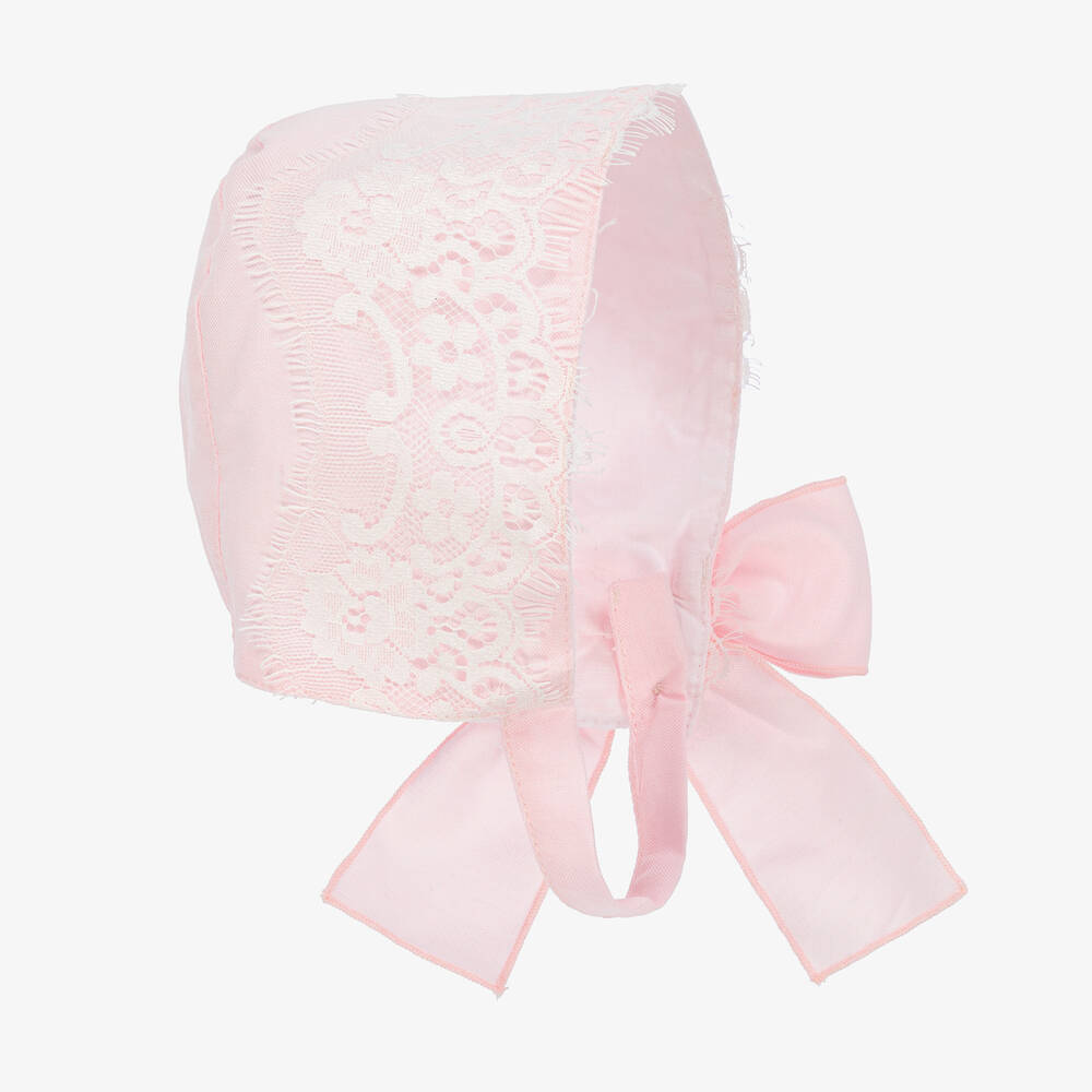 Phi Clothing - Girls Pink Organic Cotton Bonnet | Childrensalon