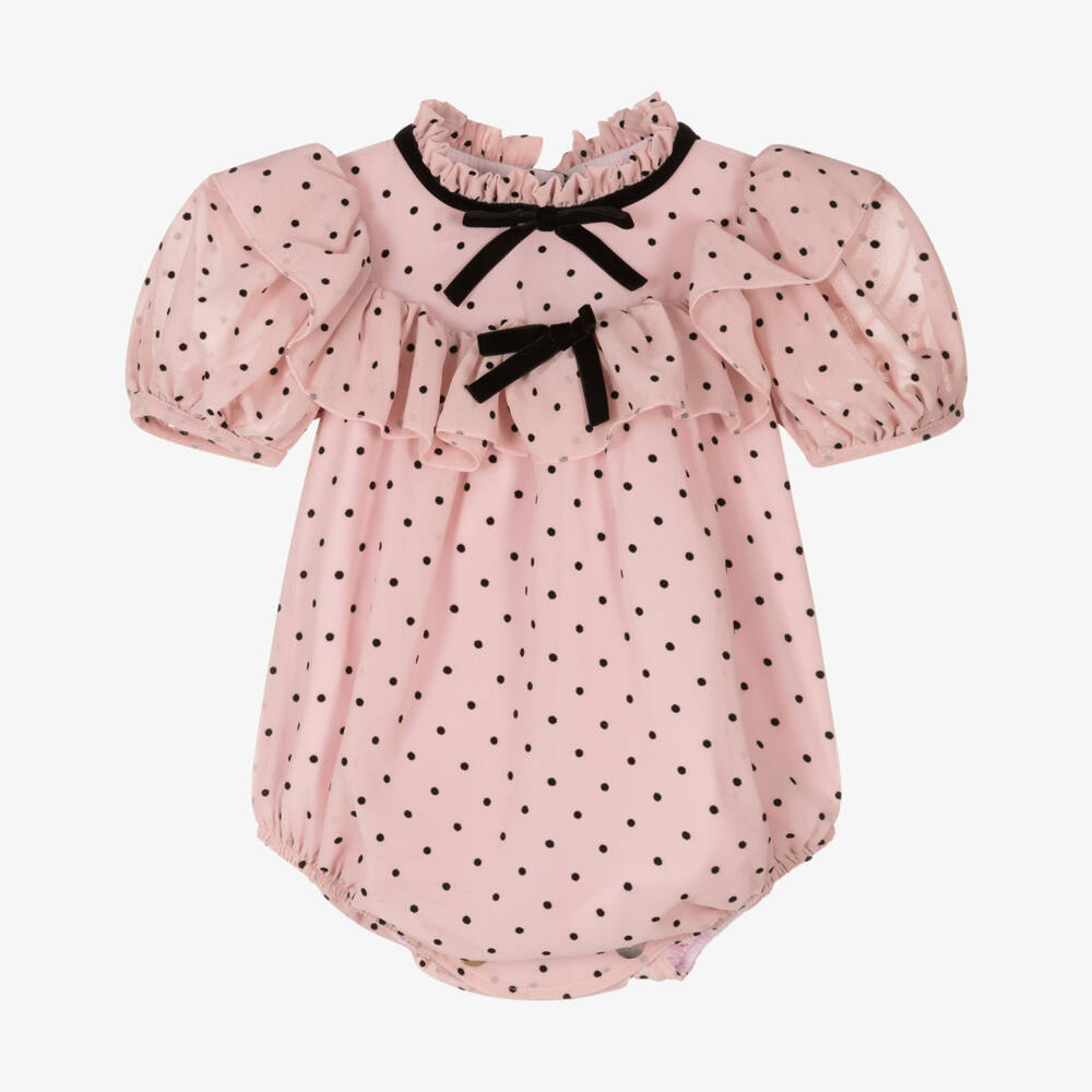Phi Clothing-جمبسوت وردي منقط للبنات | Childrensalon Outlet