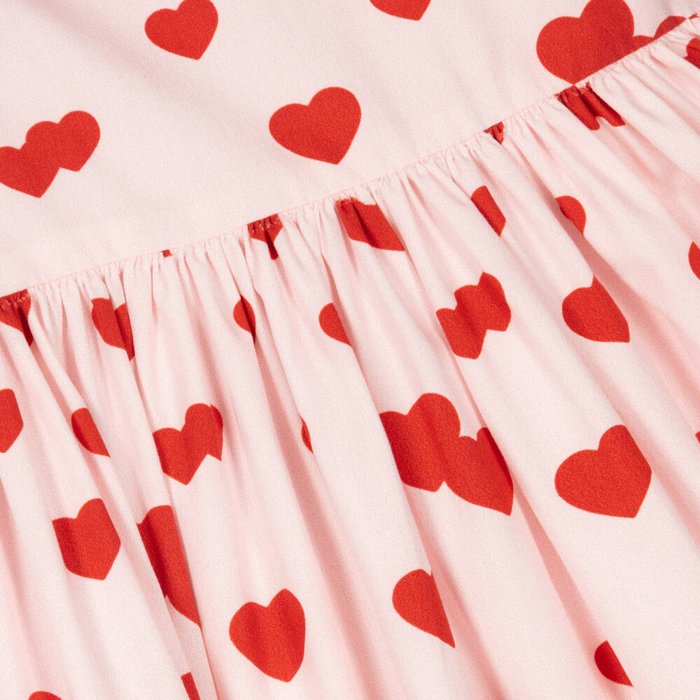Phi Clothing Girls Pink Red Cotton Heart Dress Childrensalon