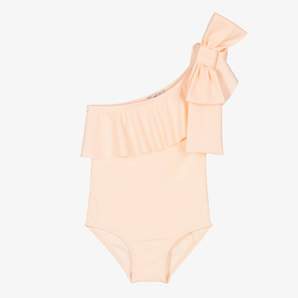 Phi Clothing - Girls Pink Ruffle Swimsuit | Childrensalon