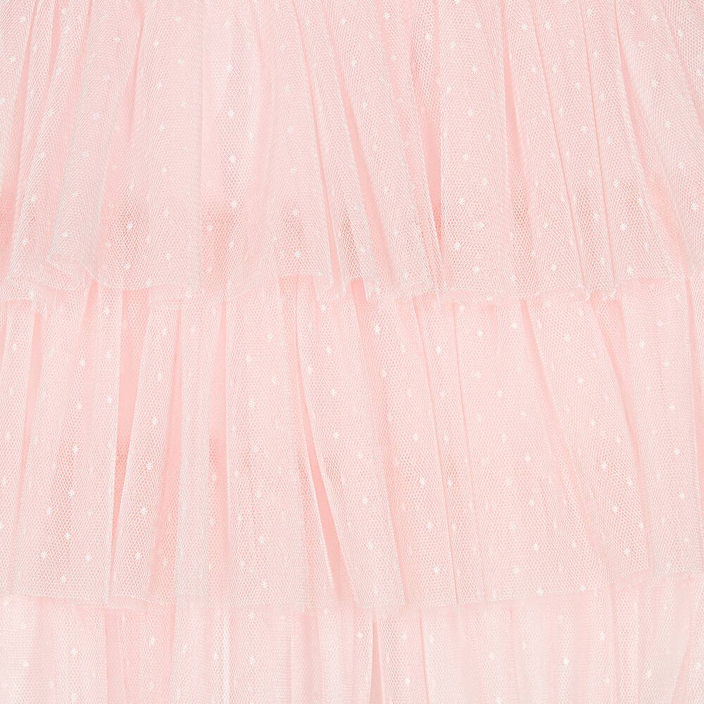 في كلودينغ-فستان تول مزين بكشكش لون زهري | Childrensalon Outlet