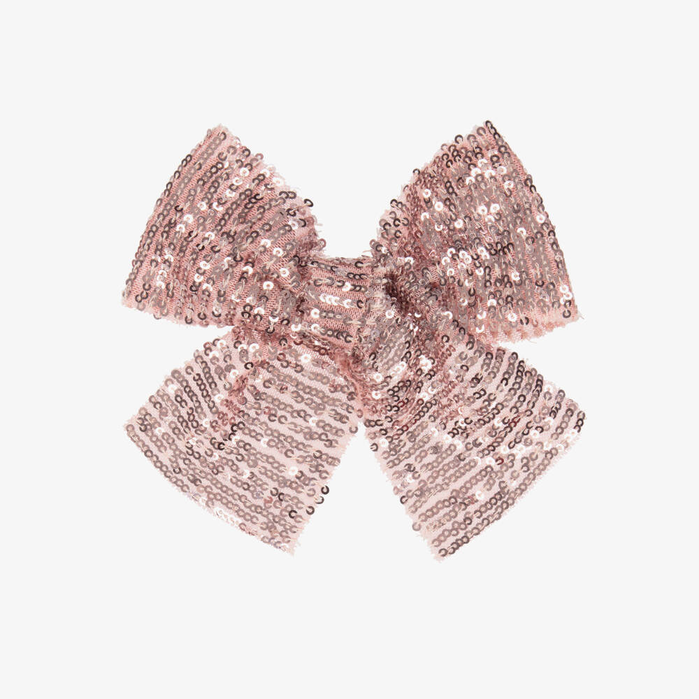 Phi Clothing-Girls Pink Sequin Bow Hair Clip (15cm) | Childrensalon Outlet
