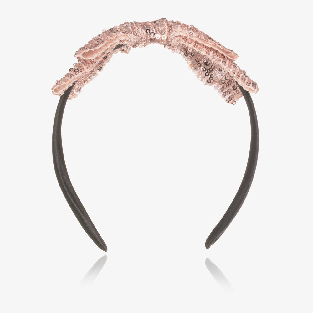 Phi Clothing-Girls Pink Sequin Bow Hairband | Childrensalon Outlet