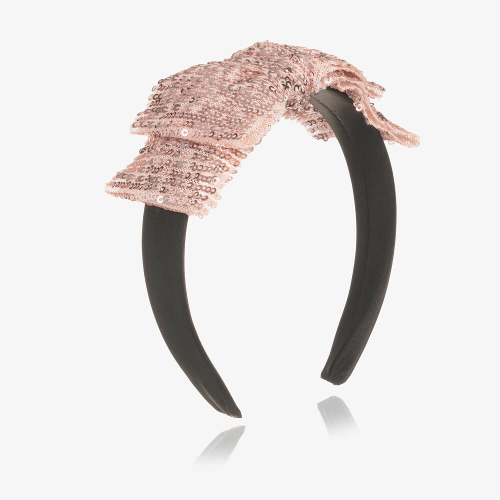 Phi Clothing-Girls Pink Sequin Bow Hairband | Childrensalon Outlet