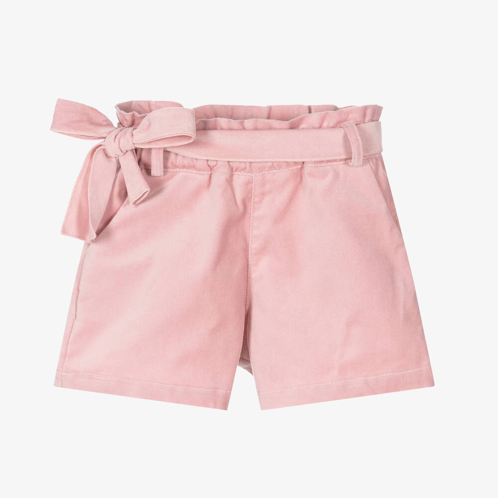 Phi Clothing - Rosa Velours-Shorts für Mädchen | Childrensalon