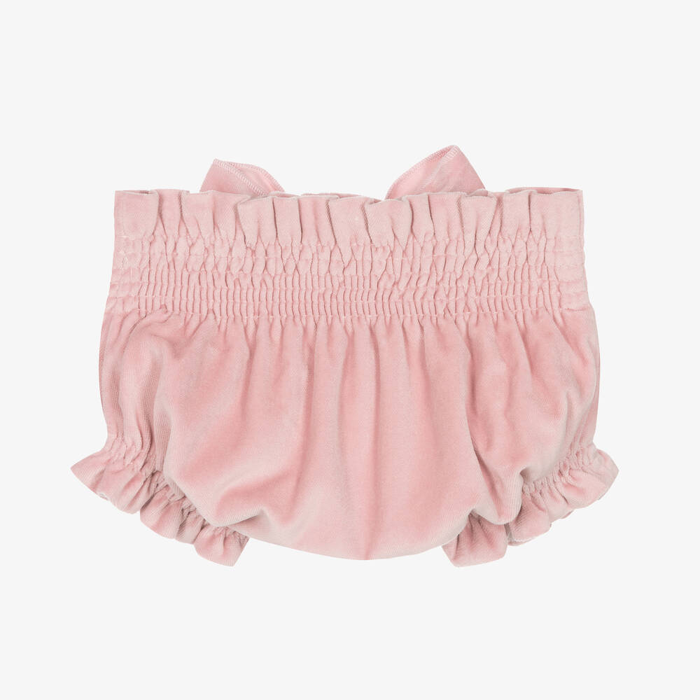 Phi Clothing-شورت بلومرز أطفال بناتي قطن مخمل لون زهري | Childrensalon Outlet