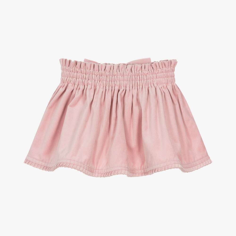 Phi Clothing-Girls Pink Velvet Bow Skirt | Childrensalon Outlet