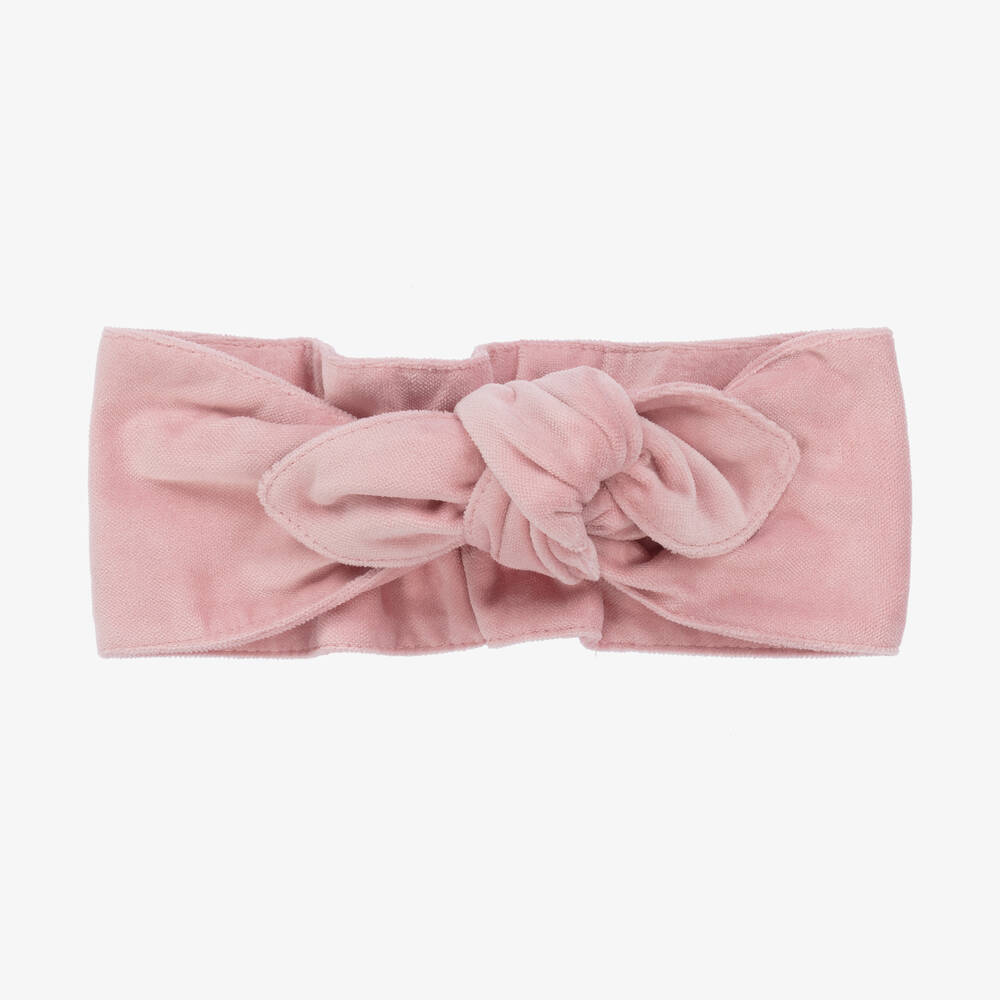 Phi Clothing - Bandeau rose en velours fille | Childrensalon