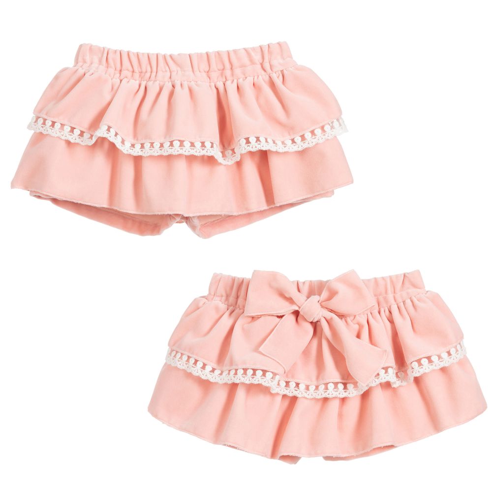 Phi Clothing - Girls Pink Velvet Skort | Childrensalon