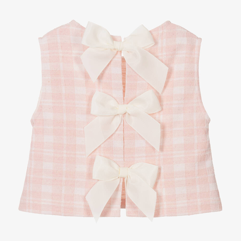Phi Clothing-Girls Pink & White Check Cotton Top | Childrensalon Outlet
