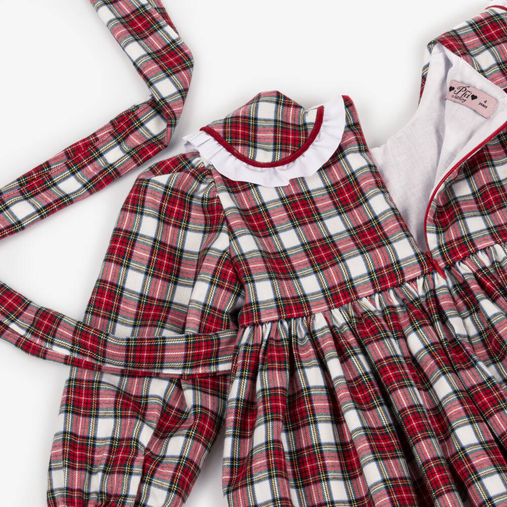 Phi Clothing-Girls Plaid Velvet-Trim Dress | Childrensalon Outlet