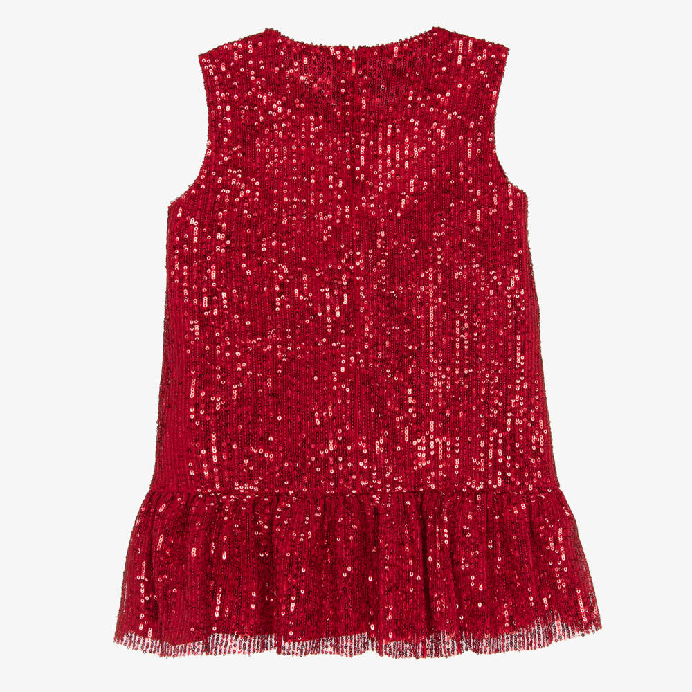 Phi Clothing-Girls Red Sequins & Bows Dress | Childrensalon Outlet