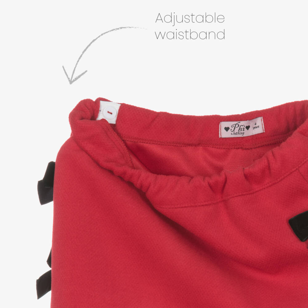 Phi Clothing-طقم تنورة مخملية حمراء للبنات مع فيونكة | Childrensalon Outlet
