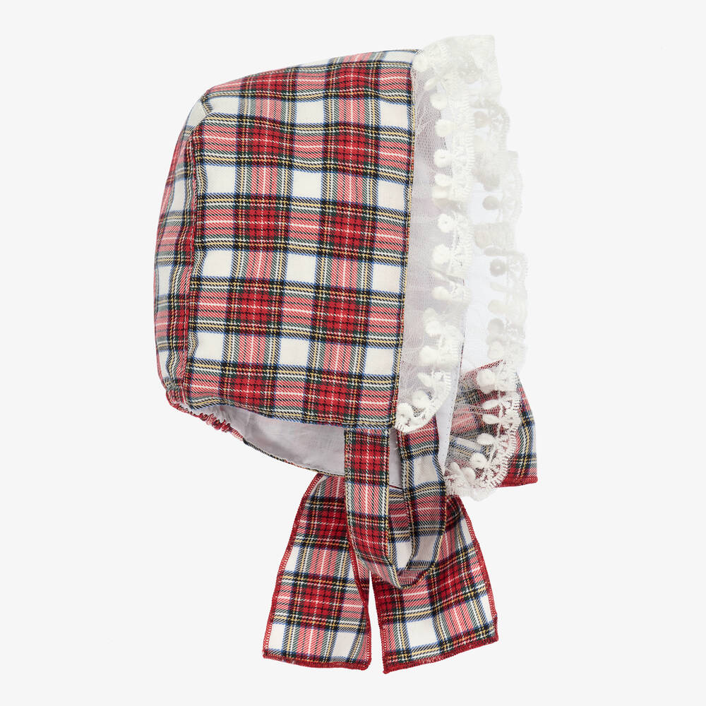 Phi Clothing-Красный чепец в шотландскую клетку для девочек | Childrensalon Outlet