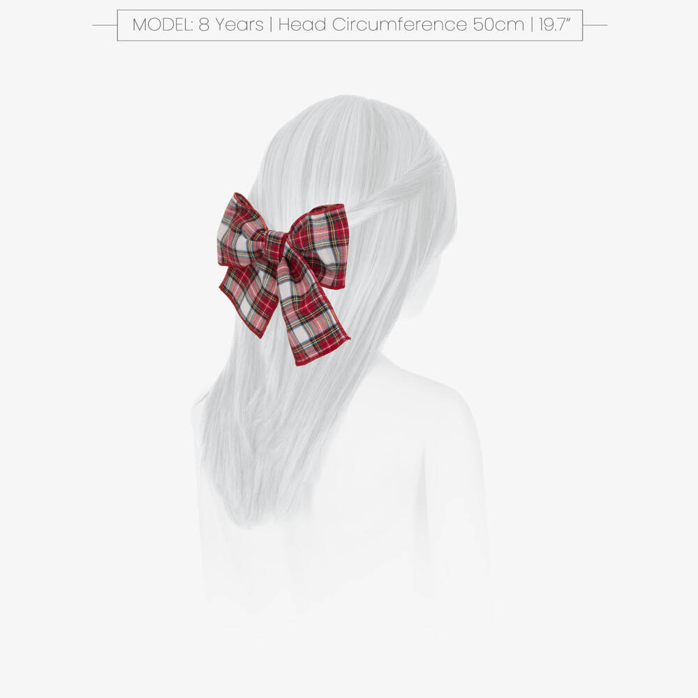 Phi Clothing-Girls Red Tartan Bow Clip (15cm) | Childrensalon Outlet