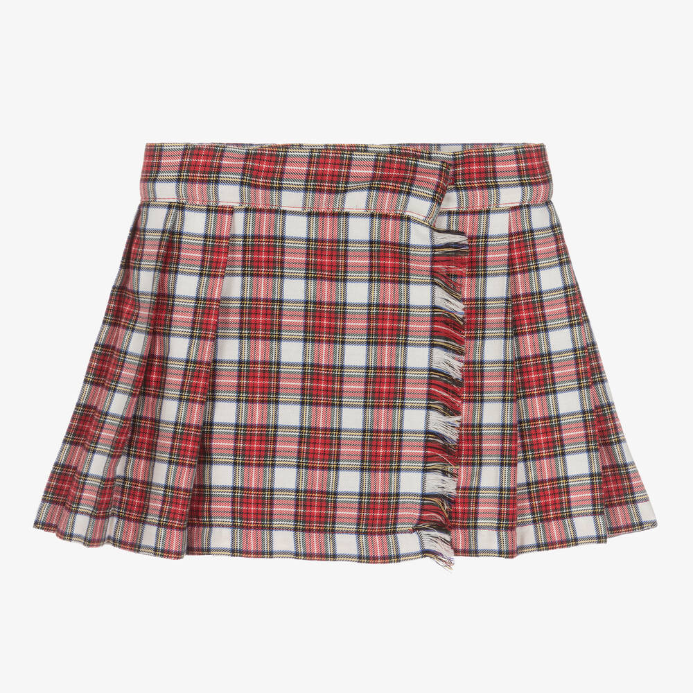 Phi Clothing - Jupe tartan rouge coton fille | Childrensalon