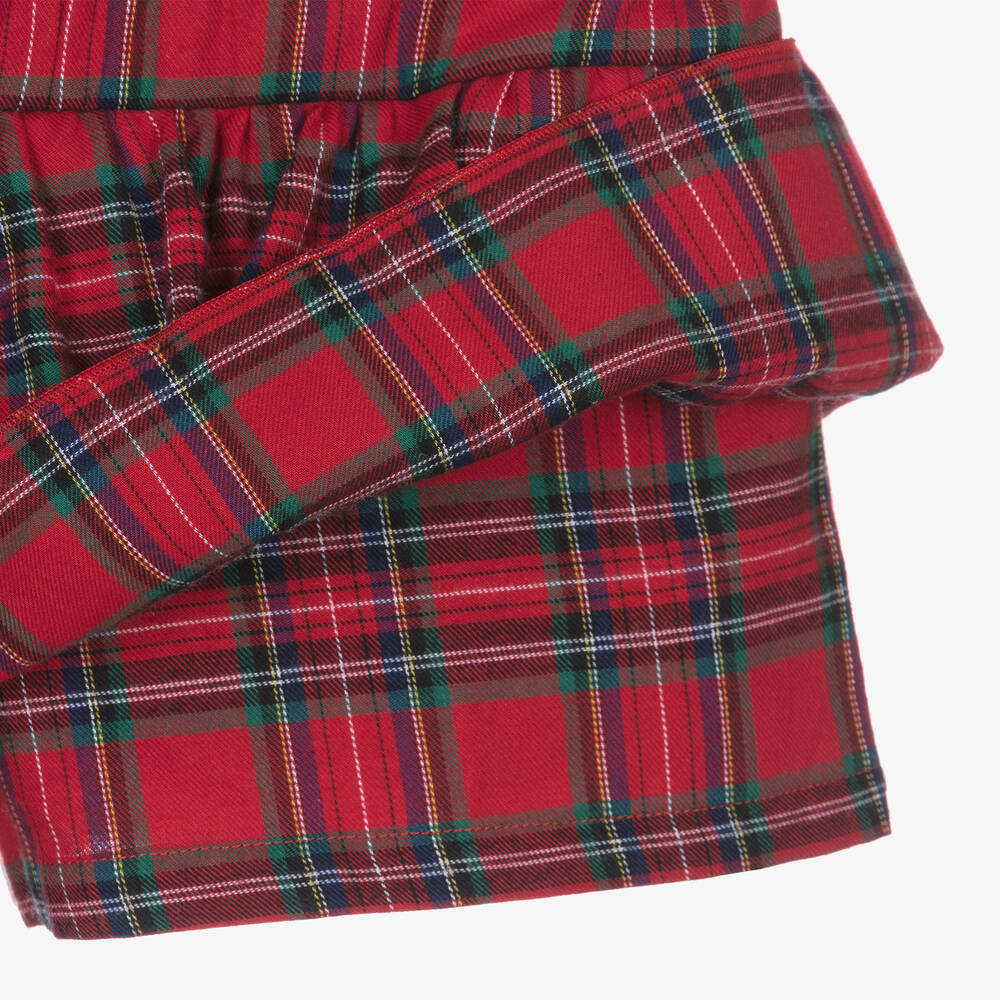 Phi Clothing-Girls Red Tartan Cotton Skort  | Childrensalon Outlet