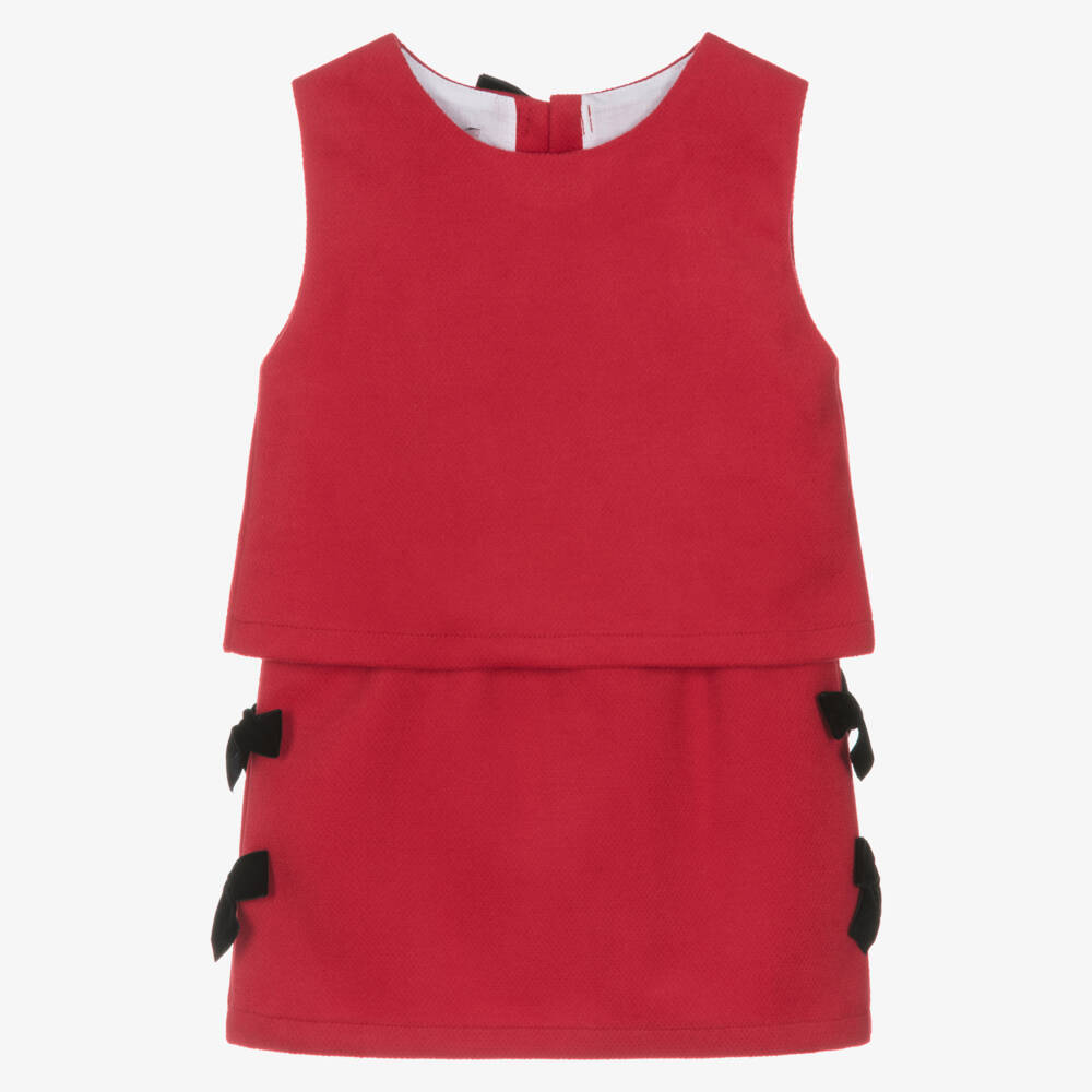 Phi Clothing-Girls Red Velvet Bow Skirt Set | Childrensalon Outlet