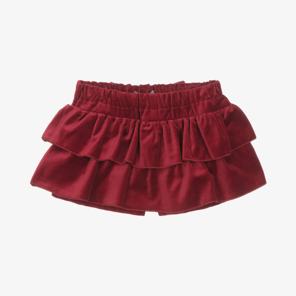 Phi Clothing - Roter Samt-Skort für Mädchen | Childrensalon