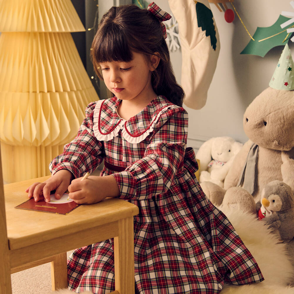 Phi Clothing-Girls Red & White Tartan Dress | Childrensalon Outlet