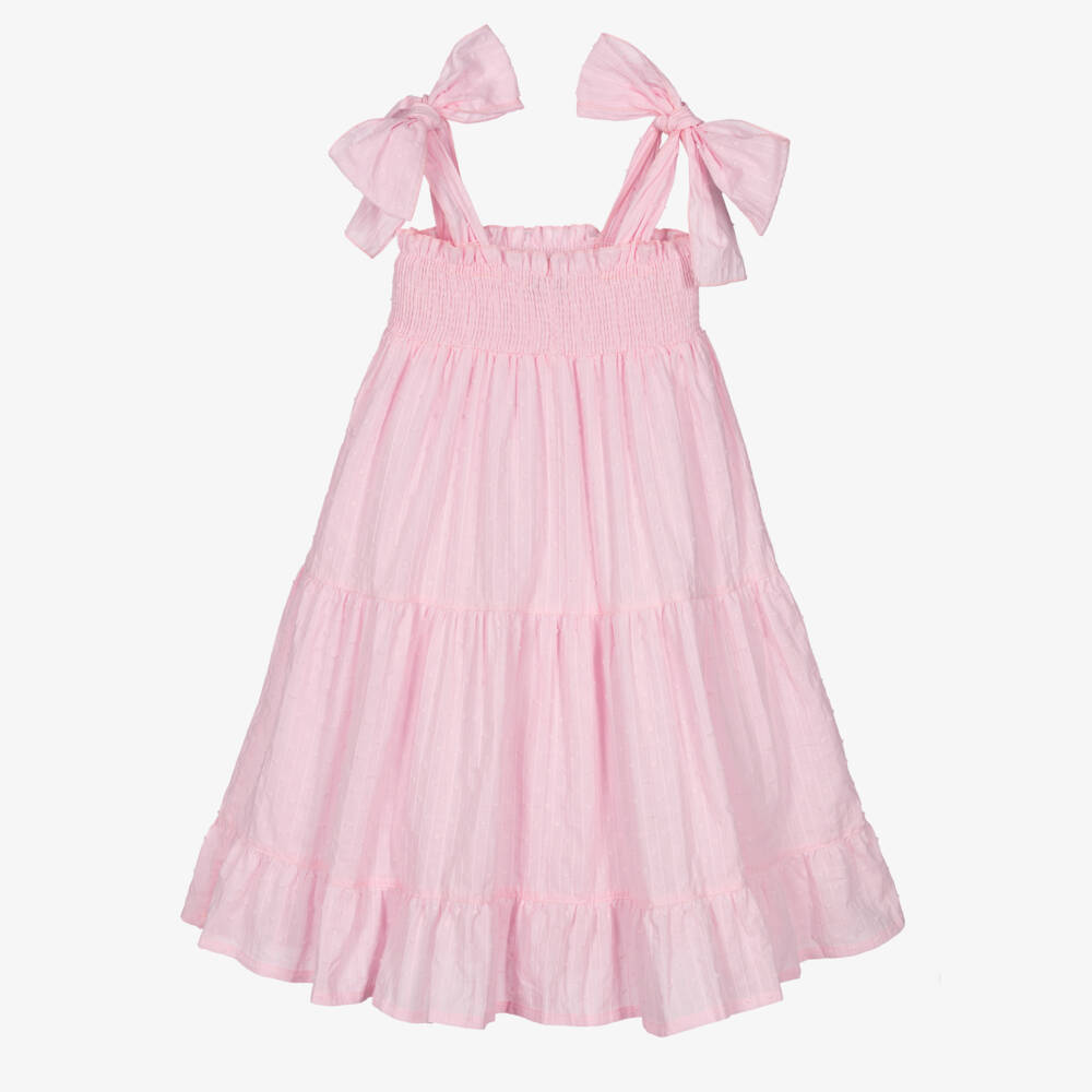 Phi Clothing-Girls Soft Pink Cotton Frock | Childrensalon Outlet