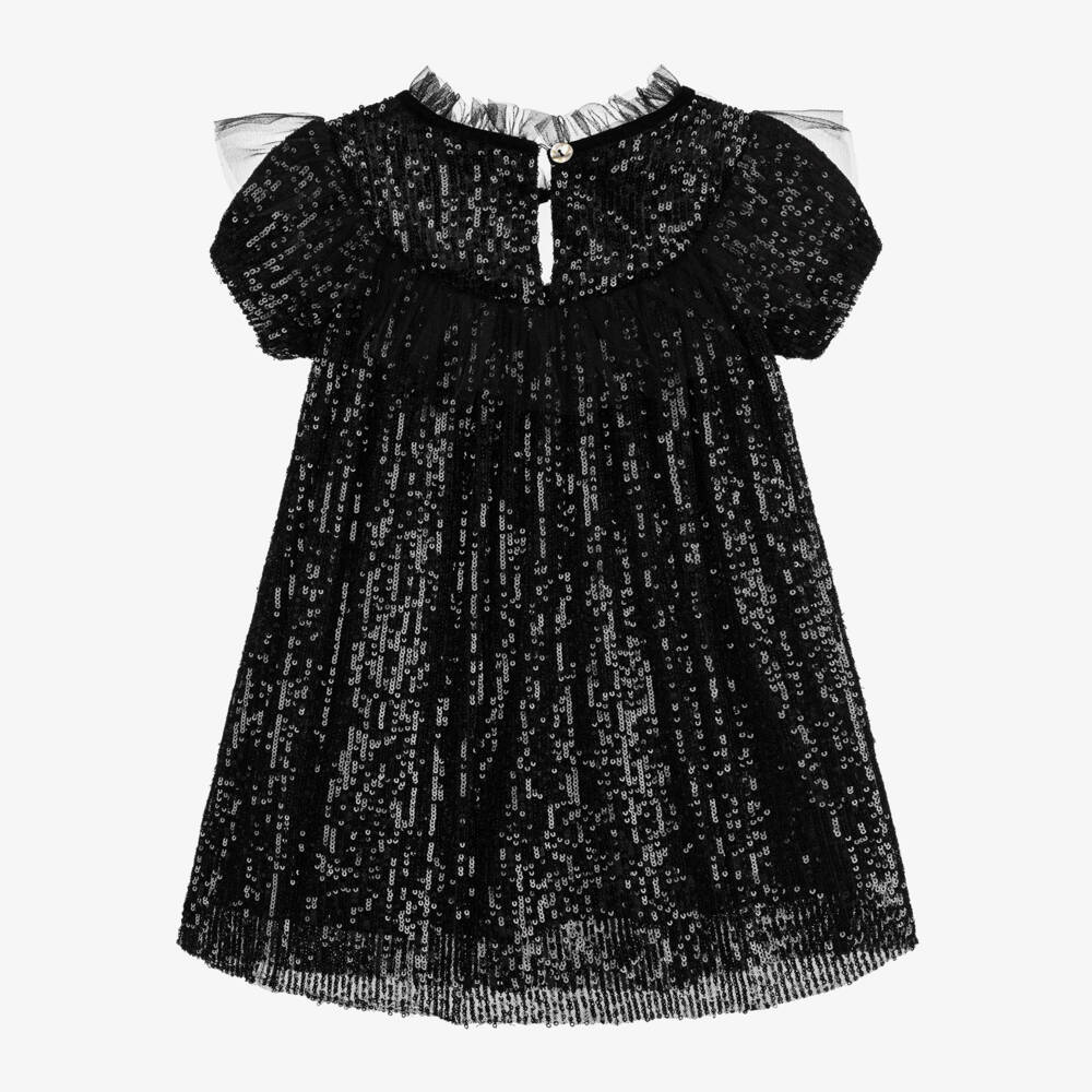 Phi Clothing-Girls Sparkling Black Tulle Gown | Childrensalon Outlet