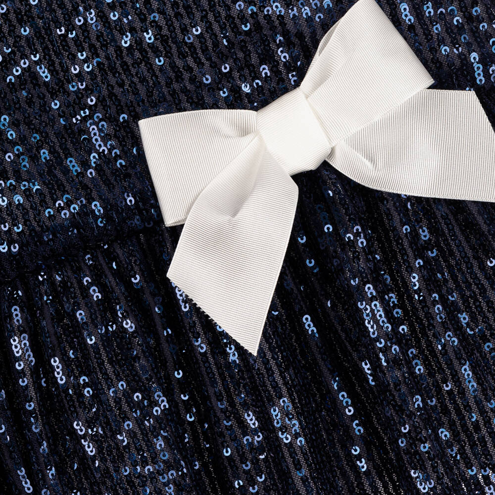 Phi Clothing-Girls Sparkling Blue Bow Dress | Childrensalon Outlet