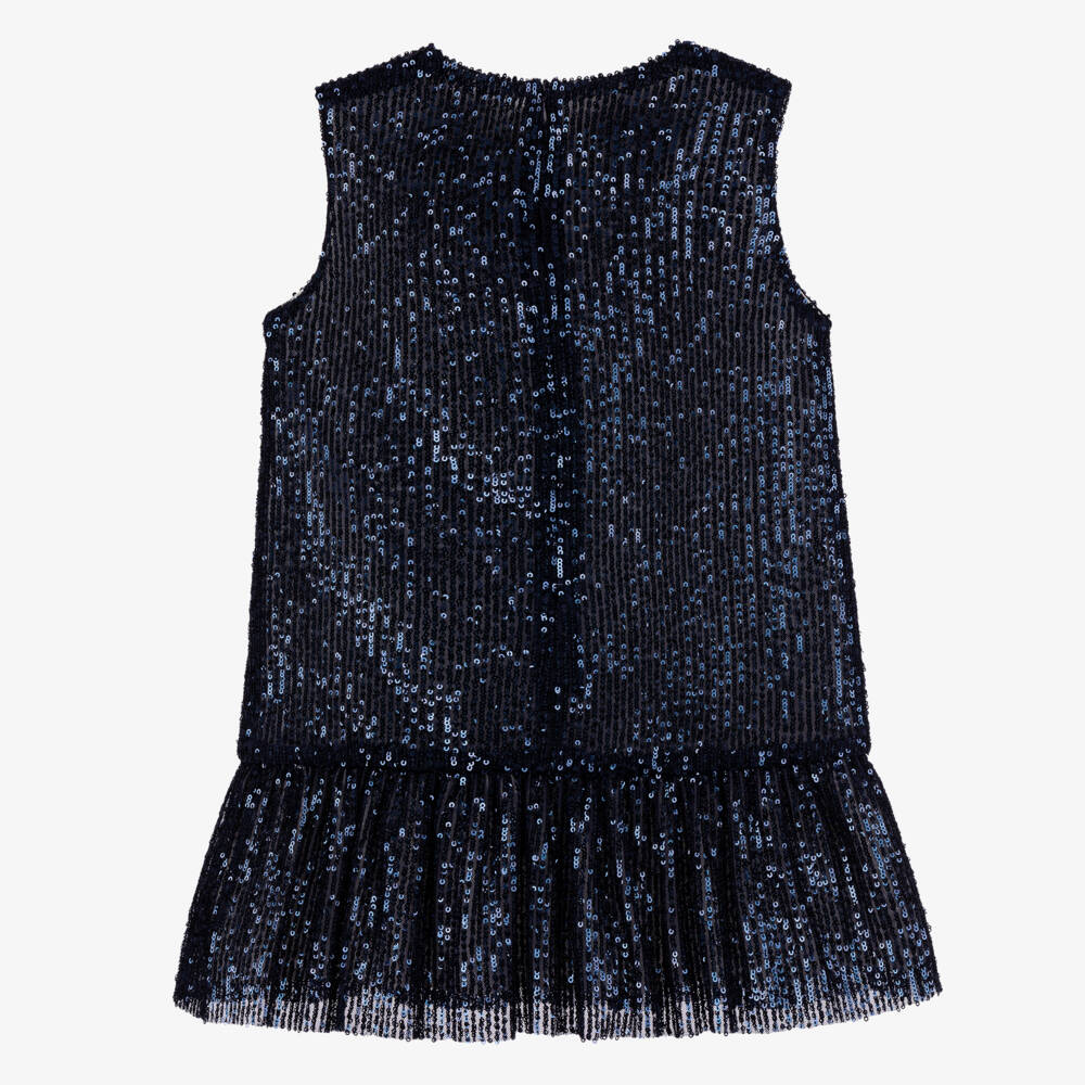 Phi Clothing-Girls Sparkling Blue Bow Dress | Childrensalon Outlet