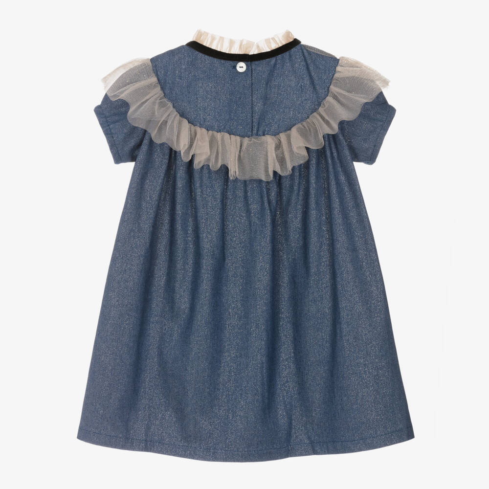 Phi Clothing-Girls Sparkling Denim Glamour Dress | Childrensalon Outlet