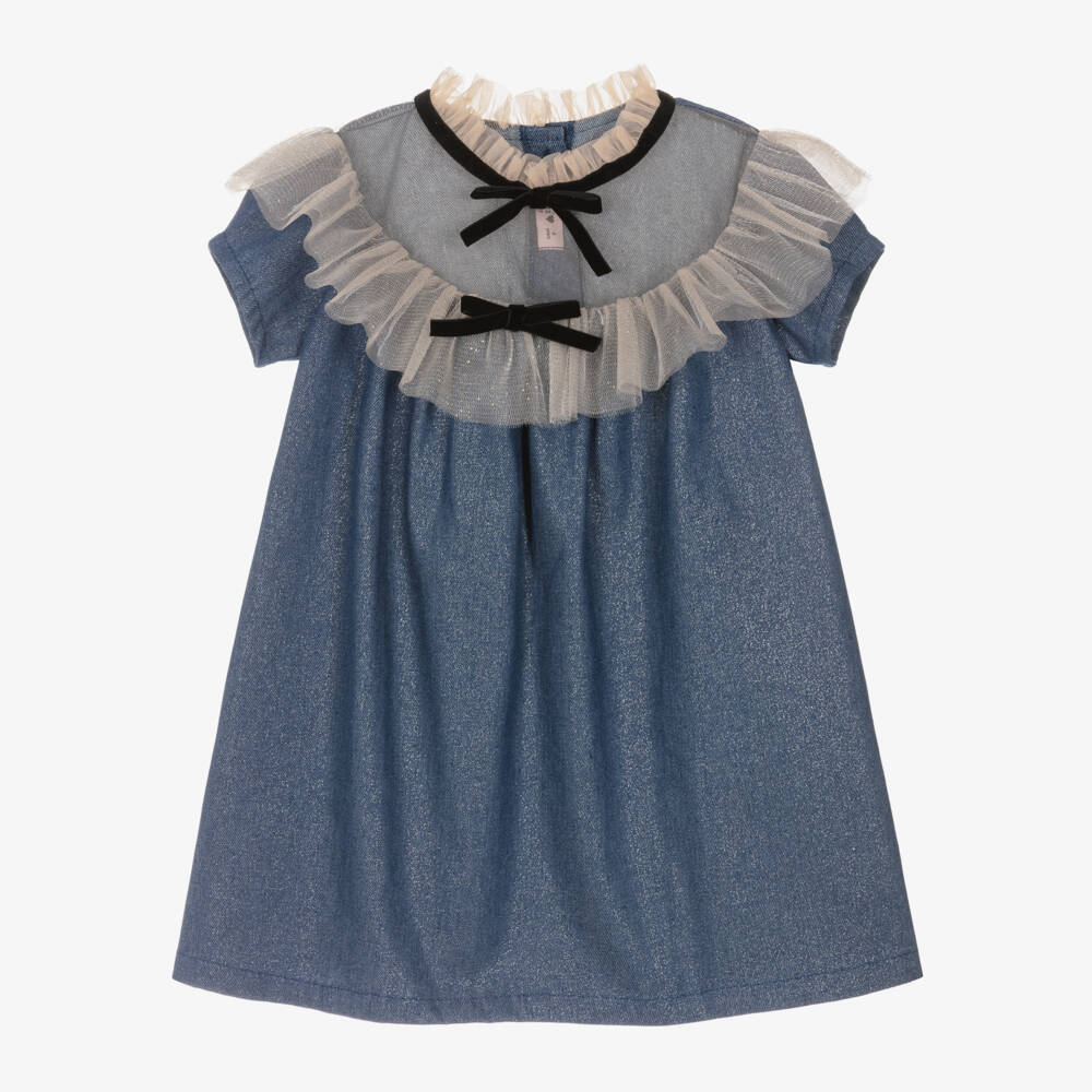Phi Clothing-فستان جينز براق للبنات | Childrensalon Outlet