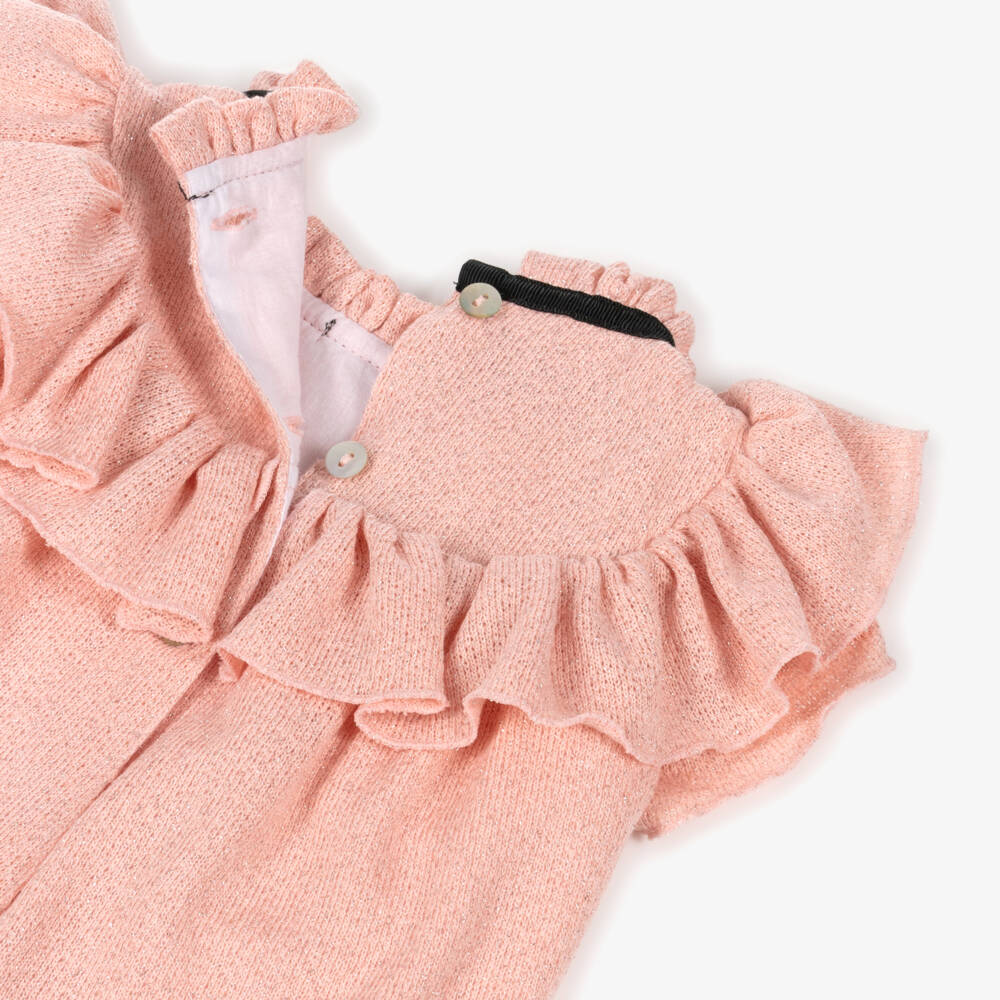 Phi Clothing-Girls Sparkly Pink Ruffle Shortie with Black Bows | Childrensalon Outlet