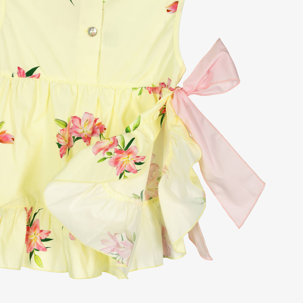 Phi Clothing-بلوزة قطنية مزهرة للبنات | Childrensalon Outlet