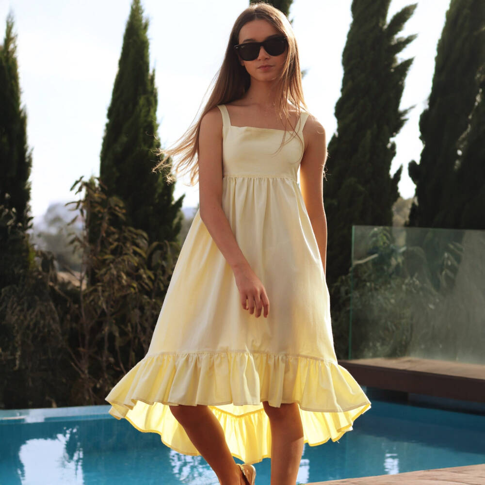 Phi Clothing-Солнечное хлопковое платье с ярусами для девочек | Childrensalon Outlet