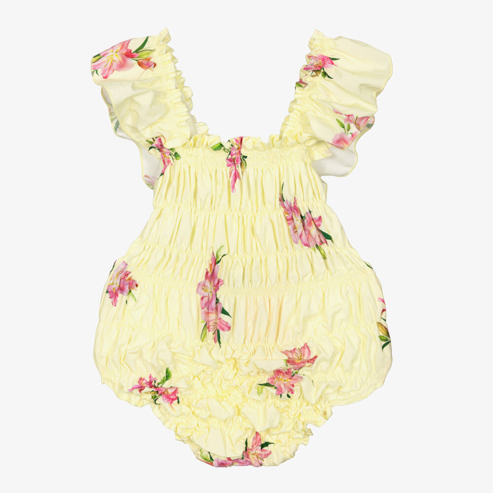 Phi Clothing-Girls Sunny Floral Cotton Romper | Childrensalon Outlet
