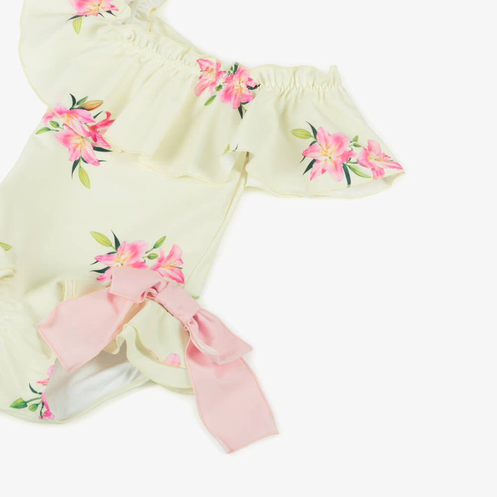 Phi Clothing-Купальник с рюшами и цветочным принтом для девочек | Childrensalon Outlet