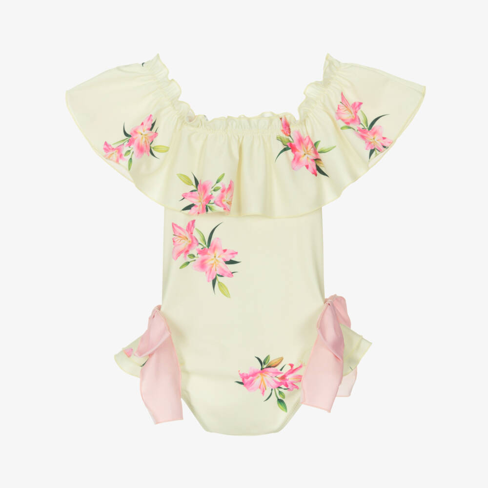 Phi Clothing-Купальник с рюшами и цветочным принтом для девочек | Childrensalon Outlet