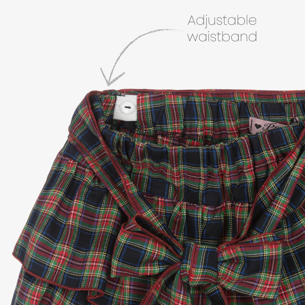 Phi Clothing-Girls Tartan Blue Cotton Skort | Childrensalon Outlet