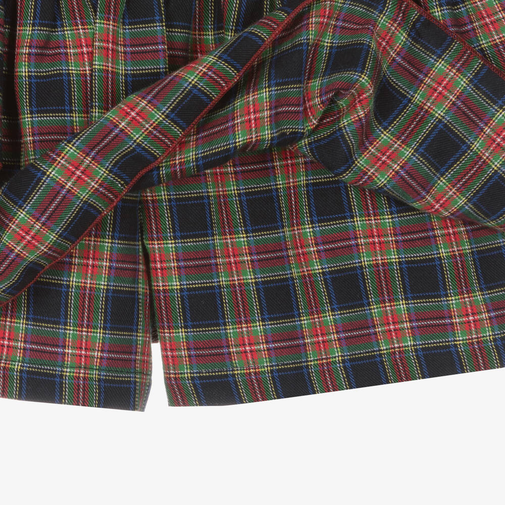 Phi Clothing-Girls Tartan Blue Cotton Skort | Childrensalon Outlet