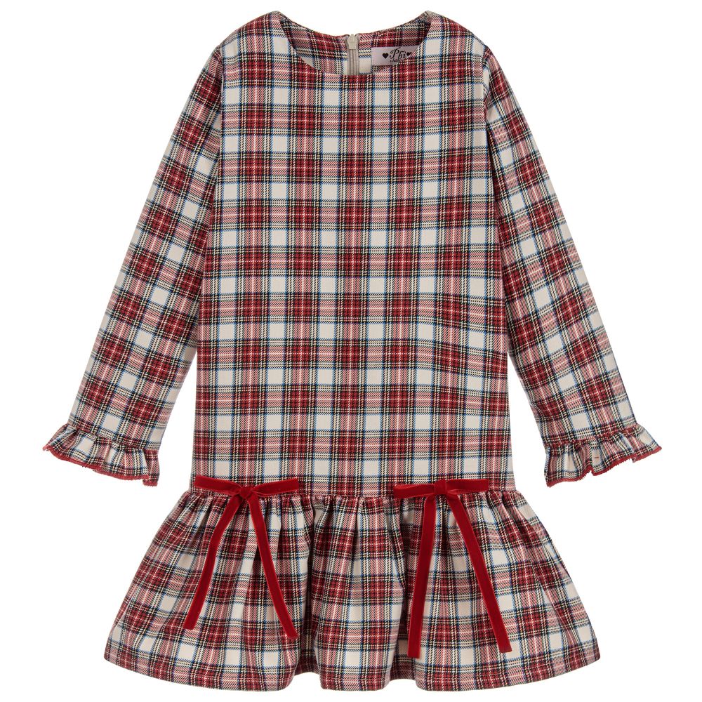 Phi Clothing - Girls Tartan Cotton Dress | Childrensalon