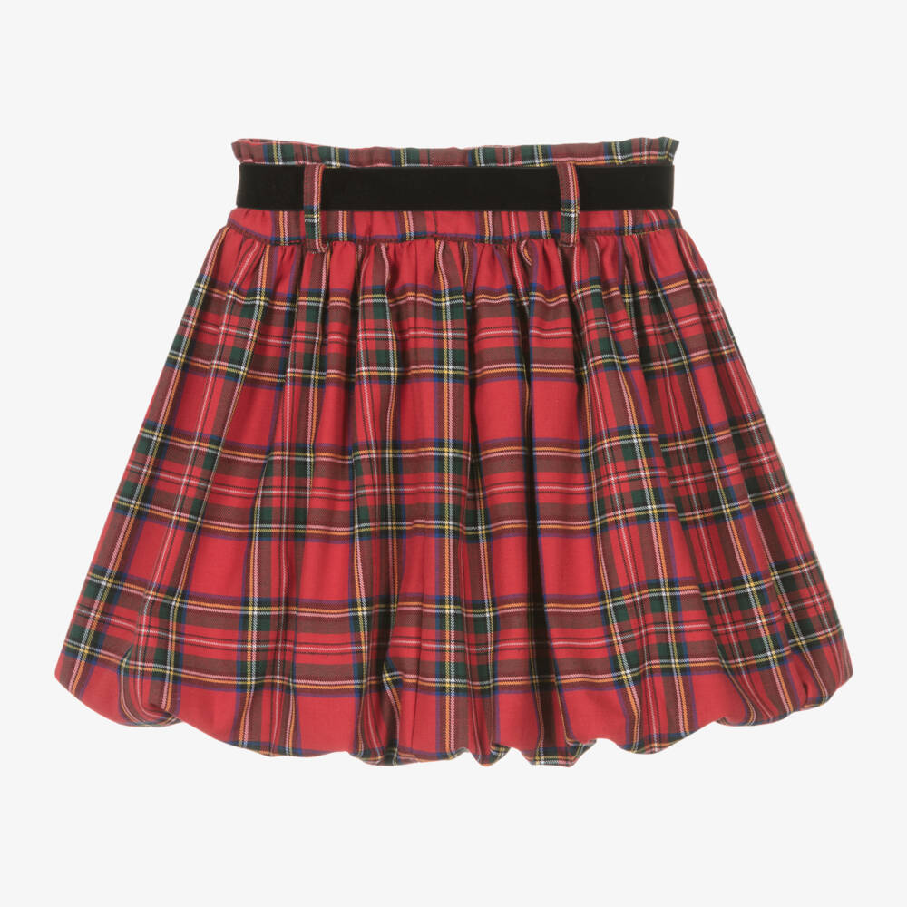 Phi Clothing-Girls Tartan Cotton Puffball Skirt | Childrensalon Outlet