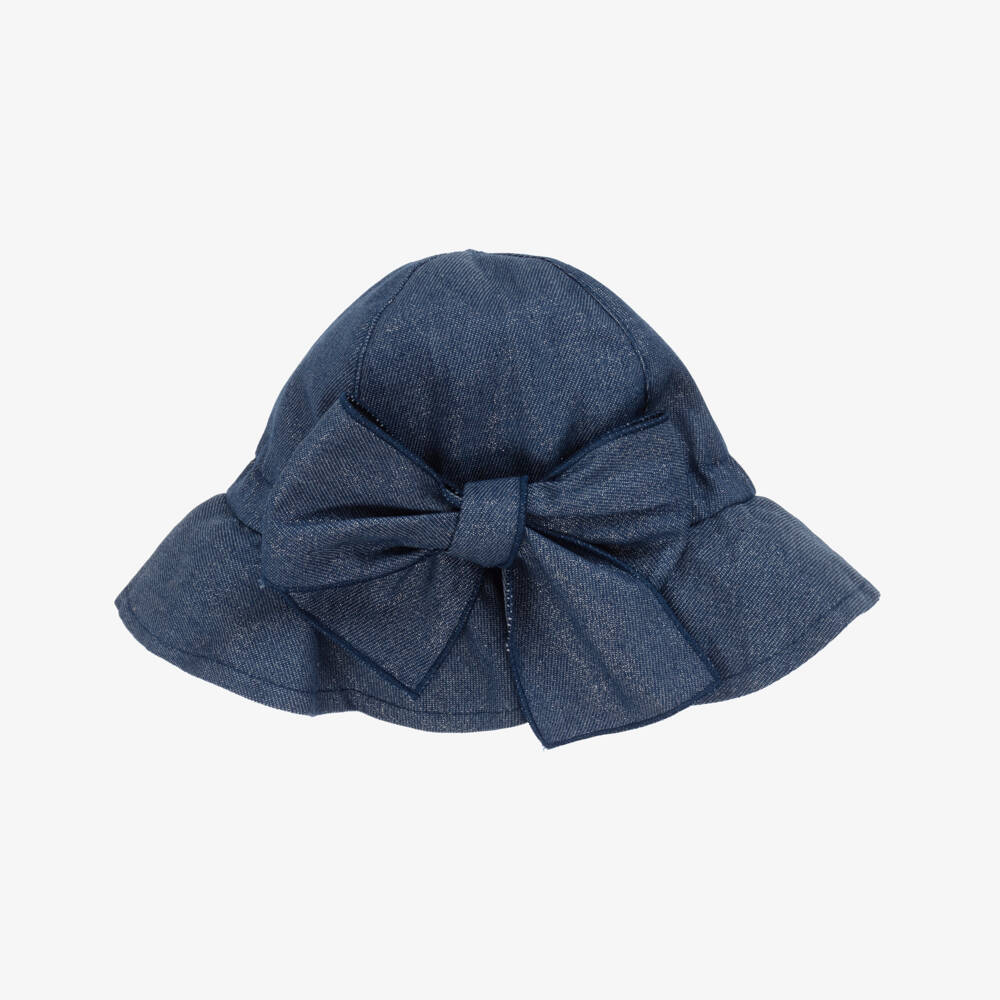 Phi Clothing-قبعة دنيم زرقاء متلألئة للبنات | Childrensalon Outlet