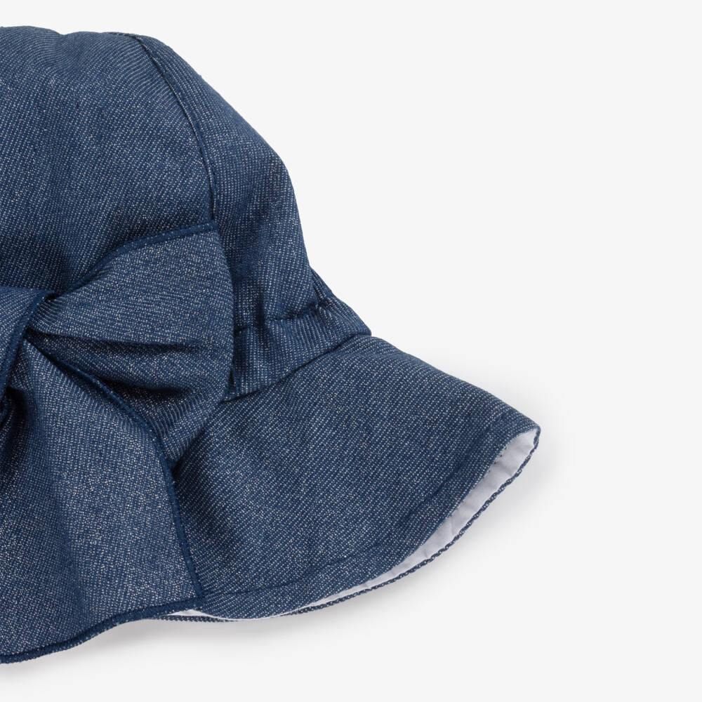 Phi Clothing-قبعة دنيم زرقاء متلألئة للبنات | Childrensalon Outlet