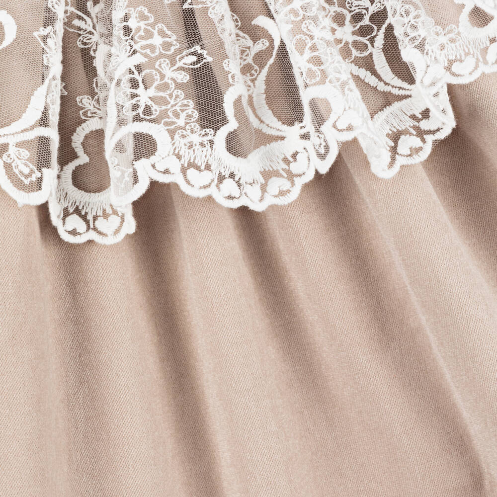 في كلودينغ-فستان قطن مخمل لون بيج | Childrensalon Outlet