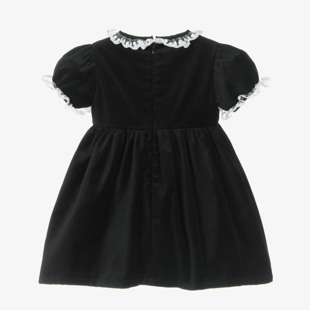 Phi Clothing-Girls Velvet Dress with Lace Trim | Childrensalon Outlet