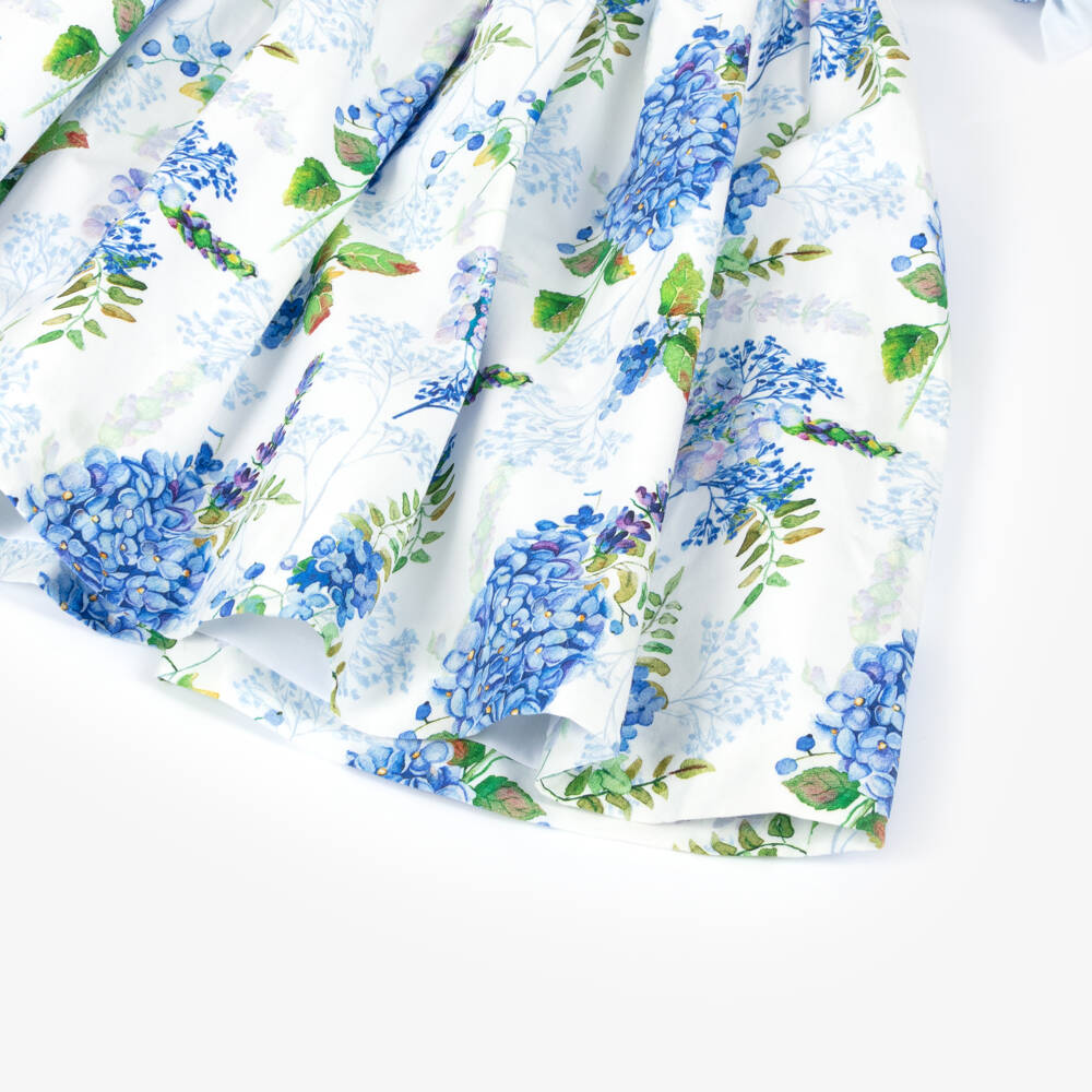 Phi Clothing-Платье синий с цветочным узором для девочек | Childrensalon Outlet